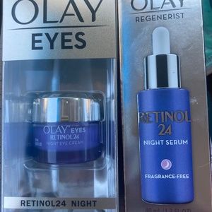 Olay eye cream and night serum Roc serum and eye cre